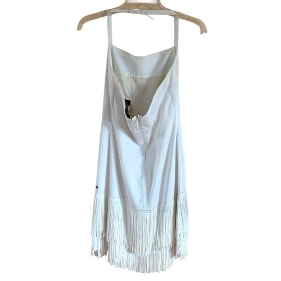 Tommy Hilfiger White Halter Fringe Mini Dress - Picture 2 of 9